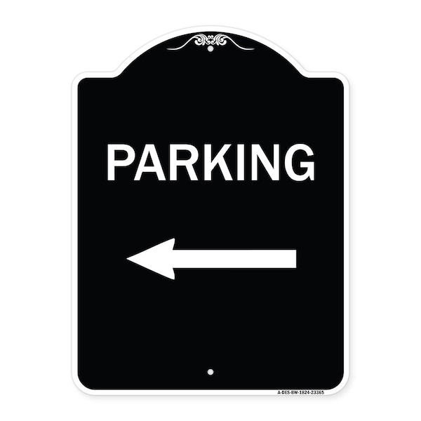 Parking Left Arrow Heavy-Gauge Aluminum Architectural Sign, 24" x 18", BW-1824-23365